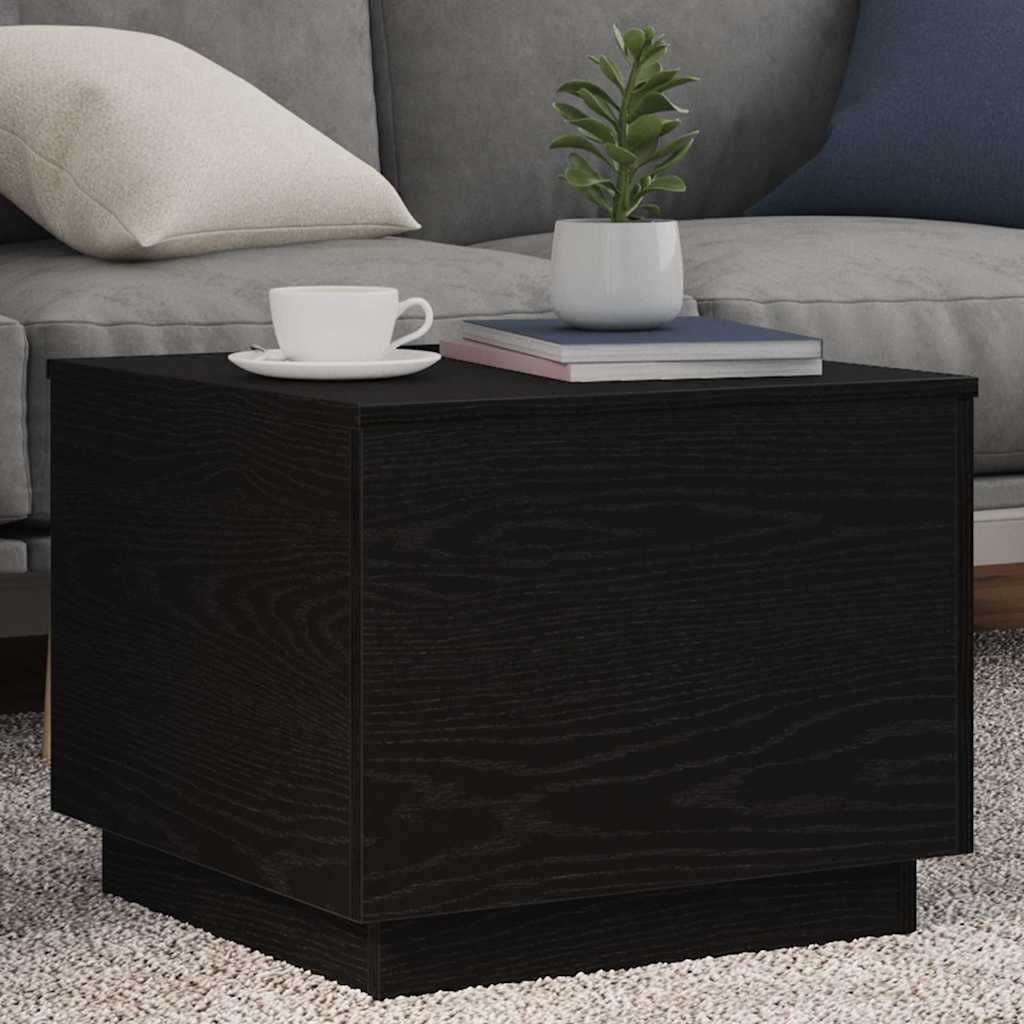 862259_1.jpg vidaXL Konferenčný stolík s LED svetlami, čierny dub 50x50x40 cm – Obrázok 1