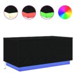 vidaXL Konferenčný stolík s LED svetlami, čierny dub 90x50x40 cm – Obrázok 2