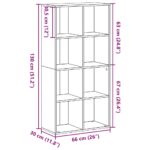 vidaXL Knižnica, čierny dub, 66x30x130 cm, imitácia dreva – Obrázok 11