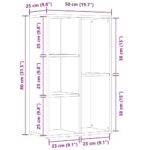 vidaXL Knižnica, čierny dub, 50x25x80 cm, imitácia dreva – Obrázok 11