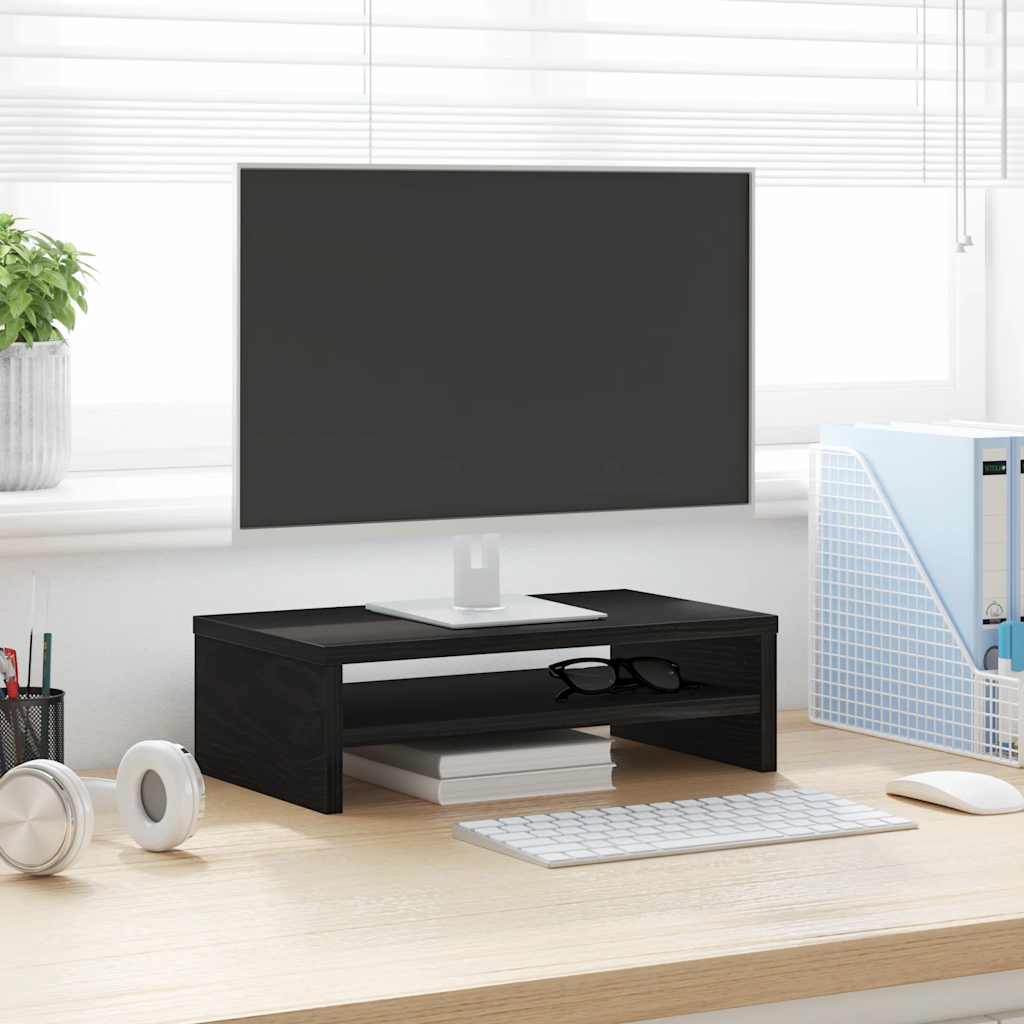 862407_1.jpg vidaXL Stojan na monitor, čierny dub, 42x24x13 cm, umelé drevo – Obrázok 1