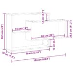 vidaXL Nástenná polica, čierny dub 104x20x58,5 cm, umelé drevo – Obrázok 11