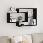 vidaXL Nástenná polica, čierny dub 104x20x58,5 cm, umelé drevo – Obrázok 3