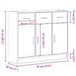 vidaXL Komoda, čierny dub, 91x28x75 cm, imitácia dreva – Obrázok 13