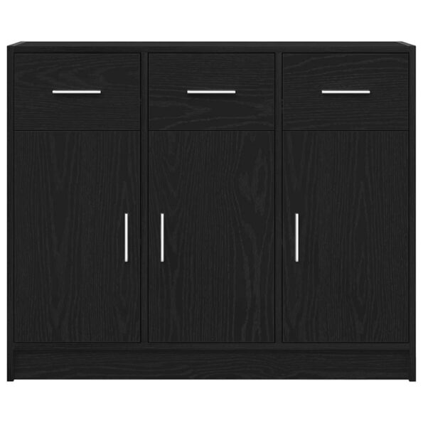 vidaXL Komoda, čierny dub, 91x28x75 cm, imitácia dreva – Obrázok 6