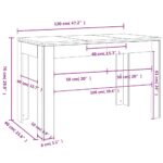 vidaXL Jedálenský stôl, čierny dub 120x60x76 cm, umelé drevo – Obrázok 10