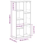 vidaXL Knižnica, čierny dub, 50x25x104 cm, imitácia dreva – Obrázok 11