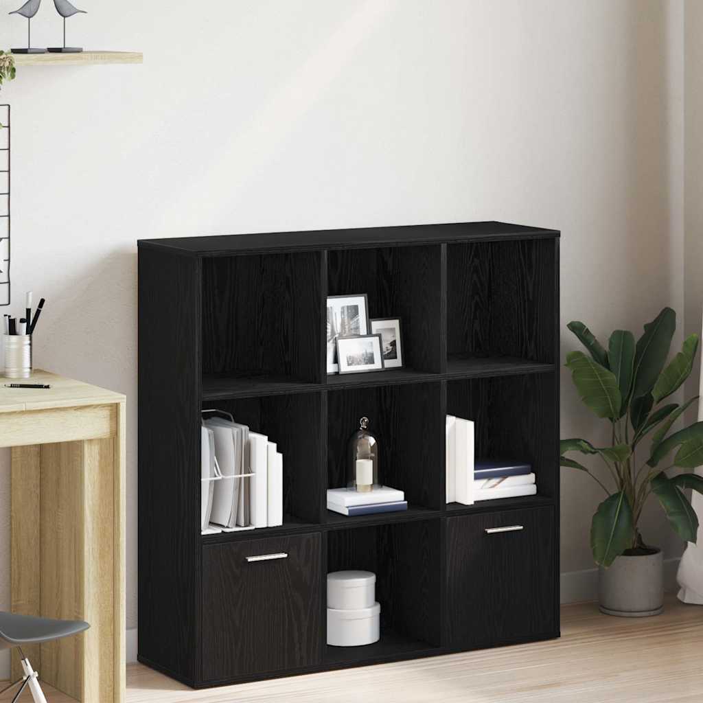862471_1.jpg vidaXL Knižnica čierny dub 98x29x97,5 cm, umelé drevo – Obrázok 1
