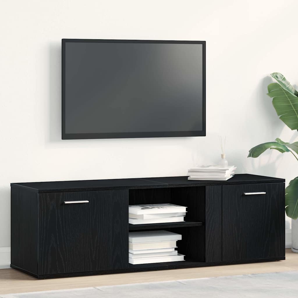 862475_1.jpg vidaXL TV skrinka, čierny dub, 120x34x37 cm, umelé drevo – Obrázok 1