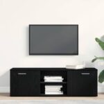 vidaXL TV skrinka, čierny dub, 120x34x37 cm, umelé drevo – Obrázok 3