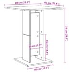 vidaXL Bistro stôl, čierny dub, 60x60x75 cm, imitácia dreva – Obrázok 10