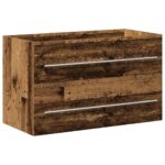 vidaXL Kúpeľňová skrinka pod umývadlo, staré drevo, 80x38,5x48 cm, umelé drevo – Obrázok 2