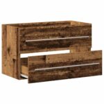 vidaXL Kúpeľňová skrinka pod umývadlo, staré drevo, 80x38,5x48 cm, umelé drevo – Obrázok 5