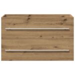 vidaXL Kúpeľňová skrinka pod umývadlo, dubový drevený remeselník, 80x38,5x48 cm, imitácia dreva – Obrázok 6