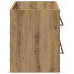 vidaXL Kúpeľňová skrinka pod umývadlo, dubový drevený remeselník, 80x38,5x48 cm, imitácia dreva – Obrázok 7