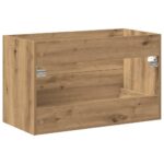 vidaXL Kúpeľňová skrinka pod umývadlo, dubový drevený remeselník, 80x38,5x48 cm, imitácia dreva – Obrázok 8