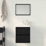 vidaXL Kúpeľňová skrinka pod umývadlo, čierny dub 41x38,5x45 cm, umelé drevo – Obrázok 3