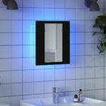 vidaXL LED kúpeľňová zrkadlová skrinka, čierny dub 40x12x45 cm, imitácia dreva – Obrázok 3