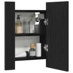 vidaXL LED kúpeľňová zrkadlová skrinka, čierny dub 40x12x45 cm, imitácia dreva – Obrázok 5