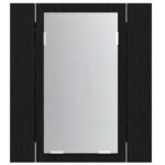 vidaXL LED kúpeľňová zrkadlová skrinka, čierny dub 40x12x45 cm, imitácia dreva – Obrázok 6