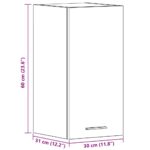 vidaXL Závesná skrinka, čierny dub 30x31x60 cm, umelé drevo – Obrázok 13