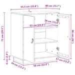 vidaXL Servírovacia skriňa Vosková Hnedá 65,5 x 40 x 75 cm – Obrázok 9