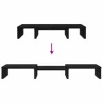 vidaXL Nastaviteľný stojan na monitor, čierny dub, 60x24x10,5 cm, umelé drevo – Obrázok 8