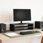 vidaXL Stojan na monitor, čierny dub, 54x22x15 cm, umelé drevo
