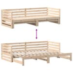 vidaXL Denná posteľ s výsuvným lôžkom bez matraca 80x200 cm – Obrázok 7