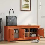 vidaXL Skriňa na topánky Vosková Hnedá 110 x 38 x 45,5 cm – Obrázok 5