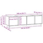 vidaXL TV skrinka Vosková Hnedá 140 x 40 x 40 cm Masívna borovica – Obrázok 9
