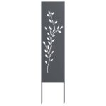 vidaXL Záhradná clona na súkromie Kvetinový Antracit 32 x 140 cm – Obrázok 2