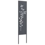 vidaXL Záhradná clona na súkromie Kvetinový Antracit 32 x 140 cm – Obrázok 4