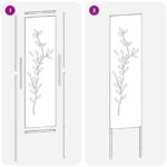 vidaXL Záhradná clona na súkromie Kvetinový Antracit 32 x 140 cm – Obrázok 8