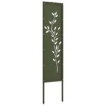 vidaXL Záhradná clona na súkromie Kvetinový Olivovo zelená 32 x 140 cm – Obrázok 5