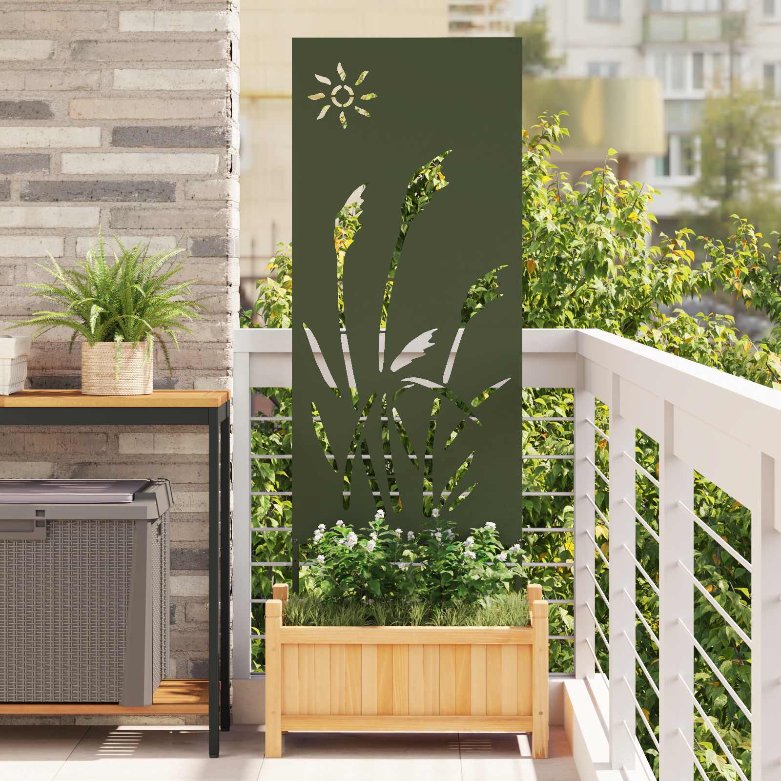 876276_1.jpg vidaXL Záhradná clona na súkromie Rezací Olivovo zelená 50 x 140 cm – Obrázok 1