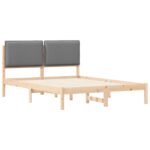 vidaXL Rám postele s čalúneným čelom Hnedá a svetlosivá 120 x 200 cm – Obrázok 4