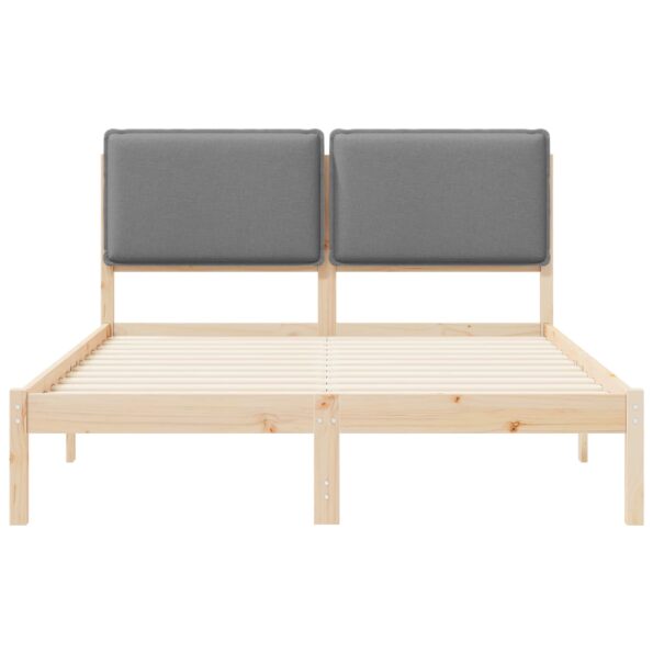vidaXL Rám postele s čalúneným čelom Hnedá a svetlosivá 120 x 200 cm – Obrázok 5