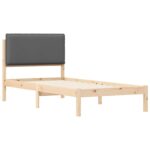 vidaXL Rám postele s čalúneným čelom Hnedá a tmavošedá 90 x 200 cm – Obrázok 4