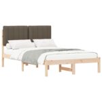 vidaXL Rám postele s čalúneným čelom Prírodná a taupe 120 x 200 cm – Obrázok 2