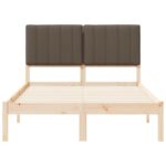 vidaXL Rám postele s čalúneným čelom Prírodná a taupe 120 x 200 cm – Obrázok 5