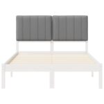 vidaXL Rám postele s čalúneným čelom Biela a svetlo šedá 120 x 200 cm – Obrázok 5