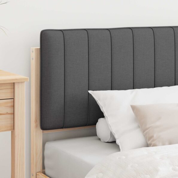 vidaXL Rám postele s čalúneným čelom Prírodná a tmavošedá 90 x 200 cm – Obrázok 3