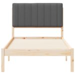 vidaXL Rám postele s čalúneným čelom Prírodná a tmavošedá 90 x 200 cm – Obrázok 5