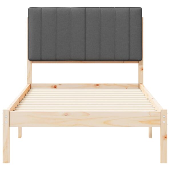 vidaXL Rám postele s čalúneným čelom Prírodná a tmavošedá 90 x 200 cm – Obrázok 5