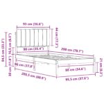 vidaXL Rám postele s čalúneným čelom Prírodná a čierna 90 x 200 cm – Obrázok 11