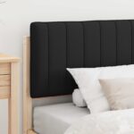 vidaXL Rám postele s čalúneným čelom Prírodná a čierna 90 x 200 cm – Obrázok 3