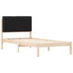vidaXL Rám postele s čalúneným čelom Prírodná a čierna 90 x 200 cm – Obrázok 4