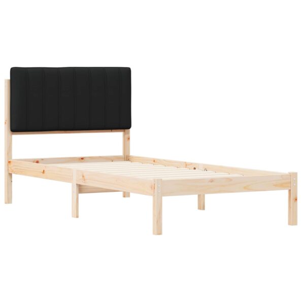 vidaXL Rám postele s čalúneným čelom Prírodná a čierna 90 x 200 cm – Obrázok 4