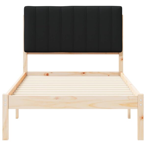 vidaXL Rám postele s čalúneným čelom Prírodná a čierna 90 x 200 cm – Obrázok 5